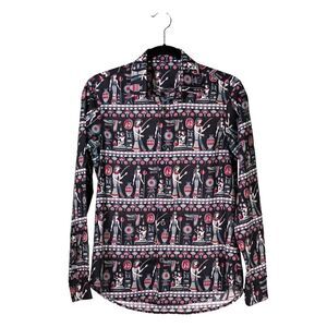 Mens Shirt Button Up Multicolor Ancient Egypt Graphic Dress Casual Party XS